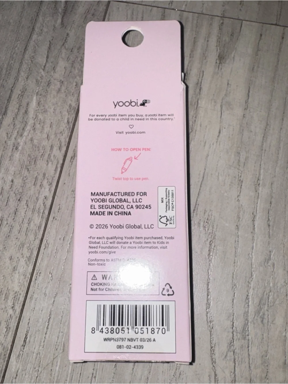 Yoobi branded pen